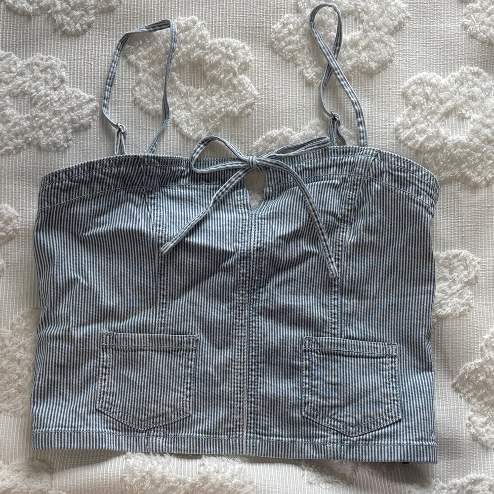 American Eagle • Denim Crop Top